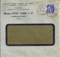 03 / ALLIER / COMMENTRY / OBL.MANU. TYPE A4 / 26.8.38  S.LETTRE ENTETE - Matasellos Manuales