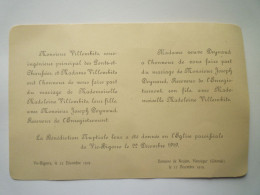 2024 - 2184  FAIRE-PART De MARIAGE De Joseph DEYNAUD Et Madeleine VILLEMBITS  (VIC-BIGORRE  1919)  XXX - Mariage