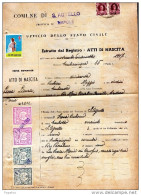 1950  CERTIFICATO COMUNALE CON MARCHE COMUNE S. AGNELLO NAPOLI - Cinderellas