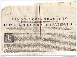 1734 ORDINA CHE  LA VENDITA DI ORO VENGA  ESEGUITA SENZA TRUFFE - Historical Documents