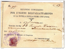 1901 SECONDO CONGRESSO PER L'IGIENE DELL'ALLATTAMENTO - Documents Historiques