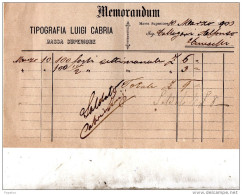 1900 TIPOGRAFIA LUIGI CAPRIA MASSA SUPERIORE - Italy