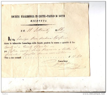 1866 SOCIETA' FILARMONICA IN CASTEL FRANCO DI SOTTO - Documents Historiques