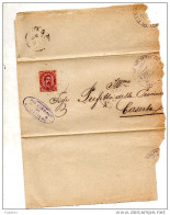 1890 LETTERA CON ANNULLO CASALVIERI FROSINONE - Marcophilie