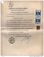 1955  CARTIFICATO COMUNALE CON MARCHE - S. GIORGIO A CREMANO NAPOLI - Erinnophilie