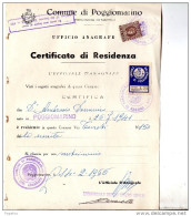 1966  CARTIFICATO COMUNALE CON MARCHE - POGGIOMARINO NAPOLI - Cinderellas