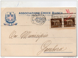 1942 CARTOLINA INTESTATA ASSOCIAZIONE CROCE BIANCA CON ANNULLO BRESCIA - Marcophilia
