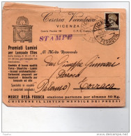 1941 LETTERA INTESTATA CERERIA VICENTINA CON ANNULLO VICENZA - Marcophilia