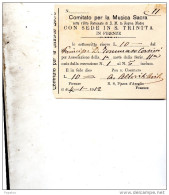 1912 FIRENZE - COMITATO PER LA MUSICA SACRA - Documents Historiques