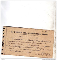1861 FIRENZE - ISTITUTO DELLA SS. ANNUNZIATA - Italien