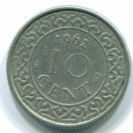 10 CENTS 1962 SURINAME Netherlands Nickel Colonial Coin #S13207.U.A - Surinam 1975 - ...