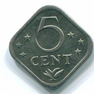 5 CENTS 1982 NETHERLANDS ANTILLES Nickel Colonial Coin #S12351.U.A - Nederlandse Antillen
