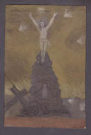 Carte Originale Peinte à La Main Par Nicolas Moyemont ( Gerstheim Sarrebourg ) Christ Bataille De Sarrebourg 51981 - Other & Unclassified
