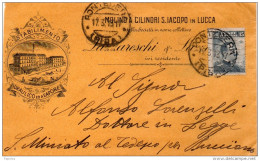 1913  LETTERA INTESTATA MOLINO A CILINDRI STABILIMENTO IDRAULICO ED A VAPORE CON ANNULLO PONTEDERA PISA - Poststempel