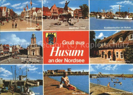71535836 Husum Nordfriesland Grossstr Markt Mit Tine Und Marienkirche Krabbenkut - Husum