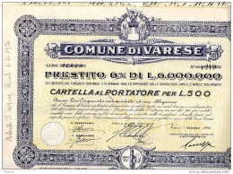 1926 VARESE - PRESTITO - Historical Documents