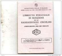 LIBRETTO  ABBONAMENTO RAI - Documents Historiques