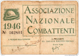 1946 ASSOCIAZIONE NAZIONALE COMBATTENTI - Historical Documents