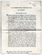 1832 LETTERA CON ANNULLO BOLOGNA COMMISSIONE  PROVINCIALE DI SANITÀ - DIVIETO DI SEPPELLIRE I MORTI ALL'INTERN DELLE CHI - ...-1850 Préphilatélie