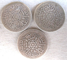 3 Pièces De 1 Dirham (1/10 RIAL) AH 1315 Paris – 1897 , En Argent, Lec# 124 - Morocco