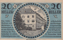 20 HELLER 1920 Stadt SCHWARZACH IM PONGAU Salzburg Österreich Notgeld #PF913 - Lokale Ausgaben