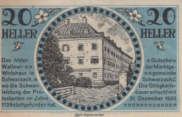 20 HELLER 1920 Stadt SCHWARZACH IM PONGAU Salzburg Österreich Notgeld #PE654 - Lokale Ausgaben