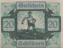 20 HELLER 1920 Stadt SCHILDORN Oberösterreich Österreich Notgeld Banknote #PF216 - [11] Emissions Locales