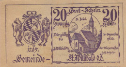 20 HELLER 1920 Stadt SANKT WILLIBALD Oberösterreich Österreich Notgeld #PF916 - Lokale Ausgaben