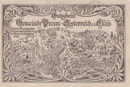 20 HELLER 1920 Stadt PRAM Oberösterreich Österreich Notgeld Banknote #PE303 - [11] Emisiones Locales