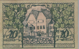 20 HELLER 1920 Stadt PERCHTOLDSDORF Niedrigeren Österreich Notgeld #PE307 - [11] Local Banknote Issues