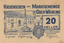 20 HELLER 1920 Stadt OBER-WoLBLING Niedrigeren Österreich Notgeld #PE247 - [11] Emissions Locales