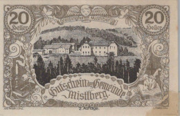 20 HELLER 1920 Stadt MISTLBERG Oberösterreich Österreich Notgeld Banknote #PD858 - [11] Emissions Locales