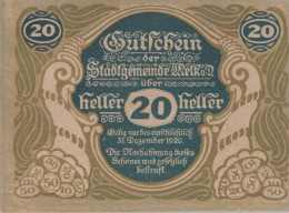 20 HELLER 1920 Stadt MELK Niedrigeren Österreich Notgeld Papiergeld Banknote #PG628 - [11] Emisiones Locales