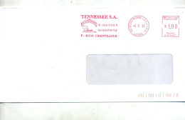 Lettre  Flamme Ema Montrond  Tennessee - EMA (Print Machine)