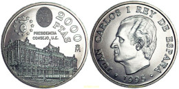 1495 ESPAÑA 1995 PRESIDENCIA CONSEJO UE 2000 PTAS. 1995. PLATA. - 10 Céntimos