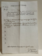 Vatican Invito Comunità Di Veroli Consiglio Generale Deliberare Proposte. / Aprile 1837 - Non Classés