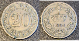 2236 ITALIA 1894 20 CENTESIMI 1894 ITALI ITALY SILVER - A Identifier
