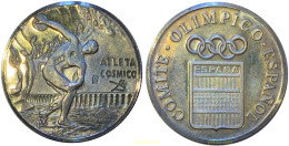 2104 ESPAÑA 1970 MEDALLA PLATA COMITE OLIMPICO ATLETA COSMICO - 10 Centimos