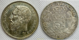 2546 BELGICA 1873 BELGIUM LEOPOLD II 5 FRANCS 1873 - 1 Cent