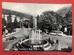 Cartolina - Aosta - Fontana Luminosa E Viale Stazione - 1957 - Autres & Non Classés