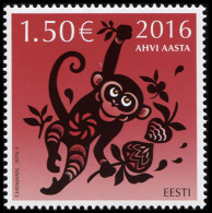 Estonia 2016. Year Of The Monkey (MNH OG) Stamp - Estonie