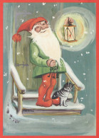 PAPÁ NOEL Feliz Año Navidad Vintage Tarjeta Postal CPSM #PBL449.A - Santa Claus