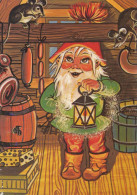 PAPÁ NOEL Feliz Año Navidad Vintage Tarjeta Postal CPSM #PBL134.A - Santa Claus
