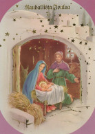 Vierge Marie Madone Bébé JÉSUS Noël Religion Vintage Carte Postale CPSM #PBB880.A - Virgen Mary & Madonnas
