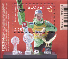 Slovenia 2016. Peter Prevc, Skier (MNH OG) Souvenir Sheet - Slovenia