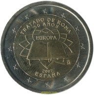 3450 ESPAÑA 2007 2 EUROS TRATADO DE ROMA 2007 - 10 Centimos
