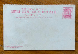 GUIANA - GUYANE BRITANNIQUE - POST CARD 3c. CON RISPOSTA PAGATA - NUOVA - Guyane (1966-...)