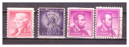 USA - 1954-1961 - Serie Ordinaria "Libertà" - 4 Valori - Used Stamps
