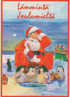 SANTA CLAUS ANIMALS CHRISTMAS Holidays Vintage Postcard CPSM #PAK607.GB - Santa Claus