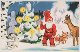 PAPÁ NOEL Feliz Año Navidad Vintage Tarjeta Postal CPSMPF #PKG360.A - Santa Claus